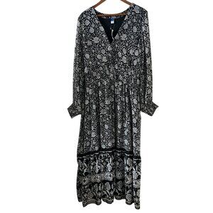 Old Navy NEW Black & White Floral Maxi Dress Size 3X